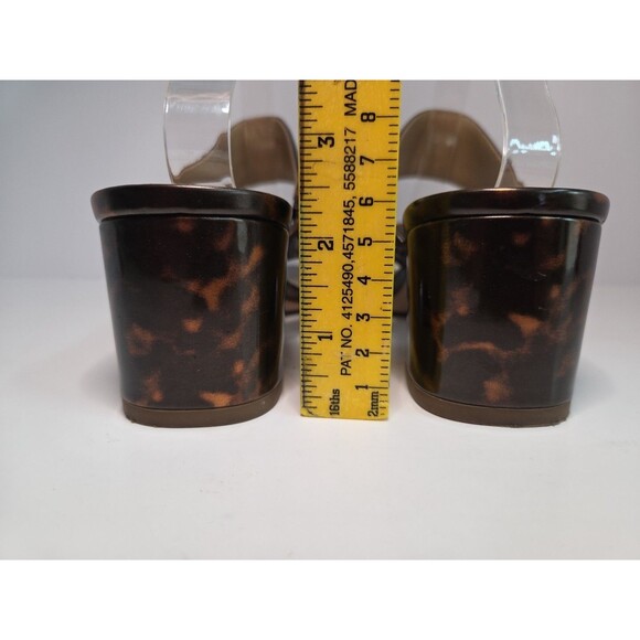 And taylor block heel strappy slip on sandals tortoise shell finish sz 9.5 - Picture 4 of 7